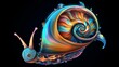 a hip colorful Snail head design with a futuristic fee.Generative AI