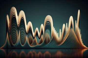 Poster - Abstract sound wave on dark blue background