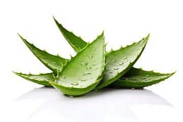 Sticker - Aloe vera leaves on white background