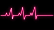 ECG health medical monitor abstract saber heartbeat rate and black background, rosepink color.