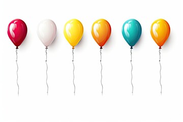 Wall Mural - Balloons set apart on a white background