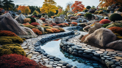 Wall Mural - Small stream with rocks on the edges