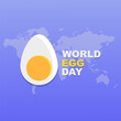 © StudioHaxe - Vector illustration of World Egg Day which is celebrated every year on October 13th. World egg day greeting poster