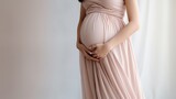 Fototapeta  - woman pregnant expecting maternity dress mom, ai
