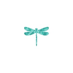 Canvas Print - Dragonfly logo design isolated on white background