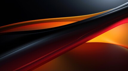 Wall Mural - Red and Yellow Abstract Colorful Smoke Desert Wave Pattern in Black Background Wallpaper