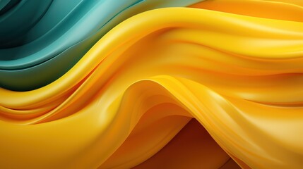 Wall Mural - Green and Yellow Abstract Colorful Silky Wave Pattern Background Wallpaper