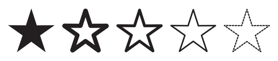 Wall Mural - set of stars icons. star or favorite symbol. vector.