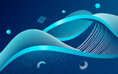 Fototapete - 3D abstract  abstract pattern backdrop shade of cool lighting dark contrast computer graphics generative ai for wallpaper