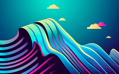 Fototapete - 3D abstract  abstract pattern backdrop shade of cool lighting dark contrast computer graphics generative ai for wallpaper