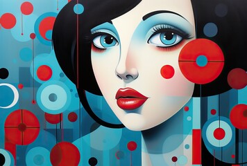 Wall Mural - Modern art female portrait