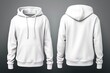 © ArtmediaworX - Male hoodie sweatshirt. Mens hoody for your mockup design for print. Add logo or text. Isolated on gray background. Generative Ai