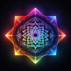 Wall Mural - new age psychedelic sphere sacred geometry astral energy - by generative ai
