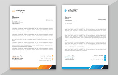 Wall Mural - modern creative & clean business style letterhead. modern and minimalist company business letterhead