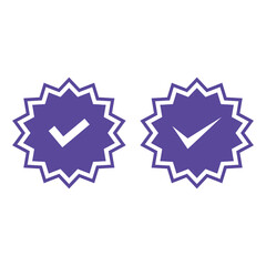 Poster - Set of vector badges and labels with check mark icons. Approved and certified icon. Check mark symbol. verified blue check logo with cloud shield. speech bubble check mark icon