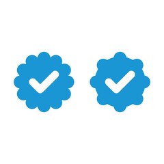 Poster - Set of vector badges and labels with check mark icons. Approved and certified icon. Check mark symbol. verified blue check logo with cloud shield. speech bubble check mark icon