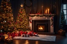 Christmas Tree With Fireplace