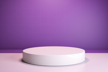 Wall Mural -  a small round podium white on a purple background