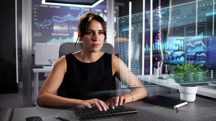 Poster - Analyst Working With Spreadsheet Business Data