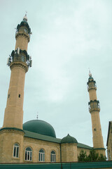 July 29, 2023. Russia, Republic of Dagestan, Derbent, mosque minarets