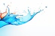 Water splashing on a white background in an abstract banner design