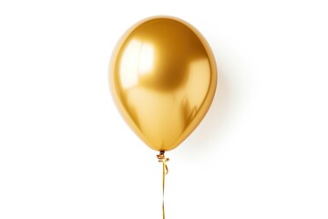 Wall Mural - White background with isolated golden balloon