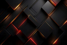 Black And Red Abstract Cubic Background Art