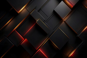 black and red abstract cubic background art