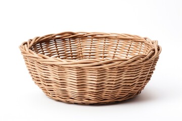 Canvas Print - Woven basket no contents white background