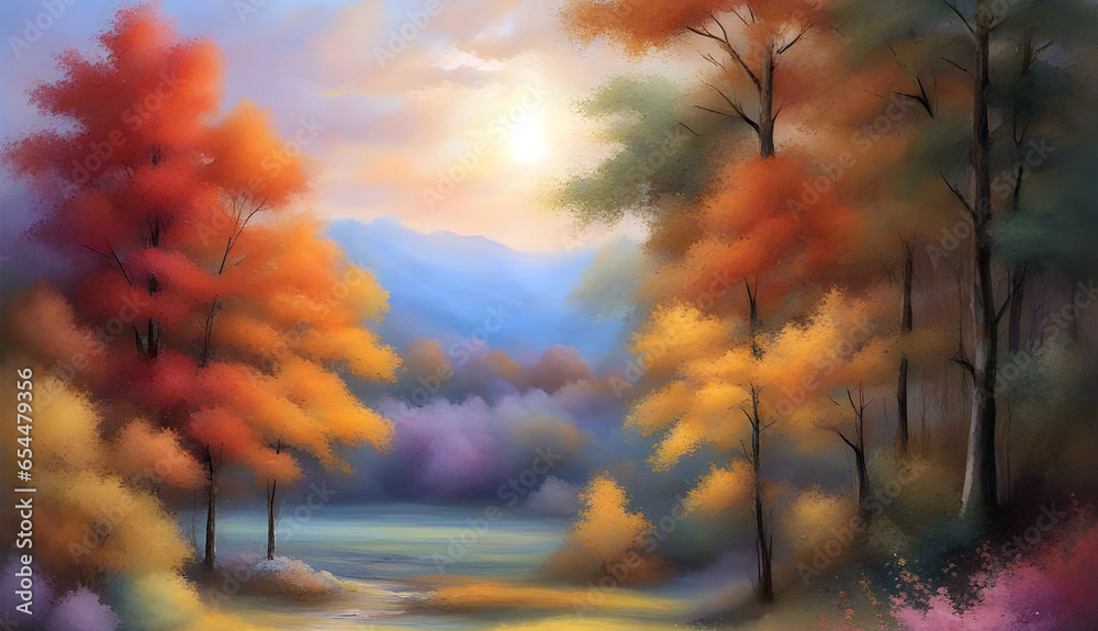 vivid and captivating landscape that draws the viewer's gaze into the ...