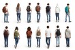 © Andrii Zastrozhnov - Set of people with a fashionable sense of style, standing against a white background.