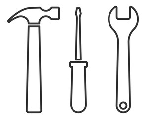 Wall Mural - Tools vector wrench icon. Spanner logo design element. Key tool isolated on white background.