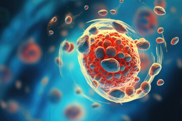 Aufkleber - A close up view of a cell, suitable for scientific research or educational purposes.