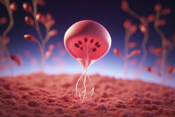 Poster - A pink balloon gently floats in the air above a sandy surface. This image can be used to add a touch of whimsy and color to various projects.