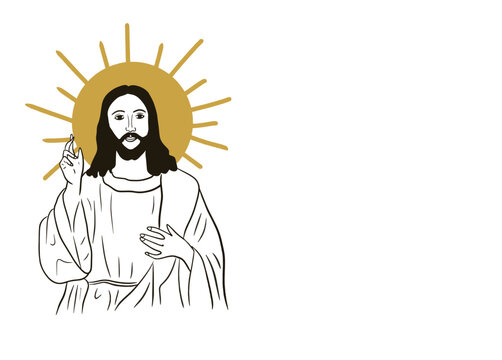 Vector sketch of Jesus Christ portrait