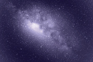 Sticker - night starry sky and milky way. monochrome cold blue space background