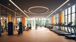 © Yevhen - Within gym with modern fitness equipment for fitness events and more. Modern of gym interior with equipment. Sports equipment in the gym. Created with Generative AI