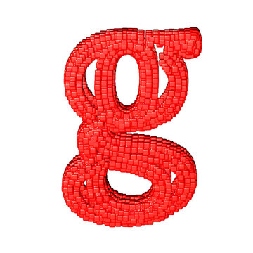 Symbol made of red cubes. letter g