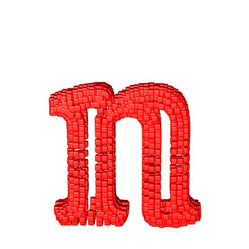 Symbol made of red cubes. letter n
