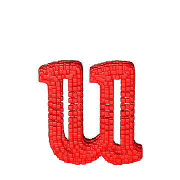 Symbol made of red cubes. letter u
