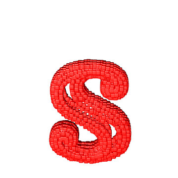 Symbol made of red cubes. letter s