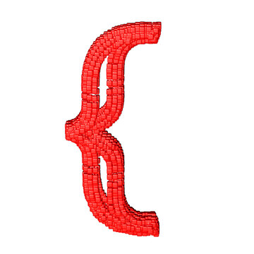 Symbol made of red cubes