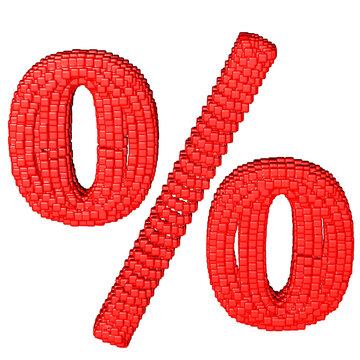 Symbol made of red cubes
