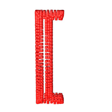 Symbol made of red cubes