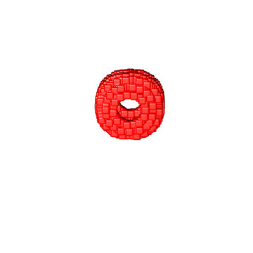 Symbol made of red cubes