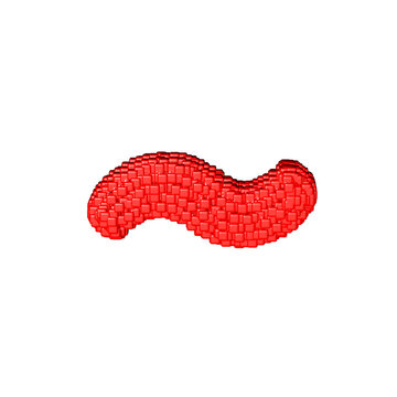 Symbol made of red cubes