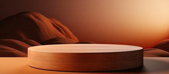 Poster - podium with brown background for showcasing products in a rendering