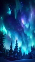 Wall Mural - like an intricate celestial veil, the ethereal glow of the northern lights casts a majestic aura ove