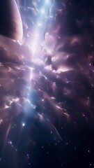 Wall Mural - this aweinspiring space image displays a tapestry of cosmic rays, relentlessly breaking through the 