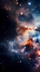 Wall Mural - cers of shimmering stars appear suspended in a sea of vibrant colors, as molecular clouds and stella